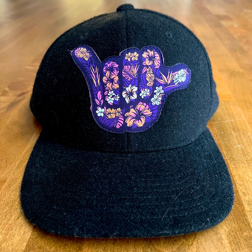 Black SnapBack hat - Project X purple floral hang loose sign